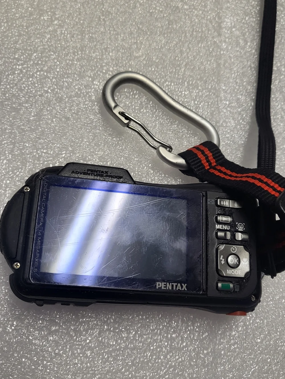 (Has Scratches) Pentax WG-10 14MP Weatherproof Digital Camera Red Works